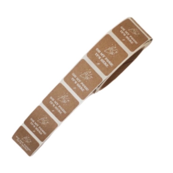 New in Package 300 Oh My Posh! It’s Here Recycled Kraft Stickers Poshmark Logo - Picture 3 of 6